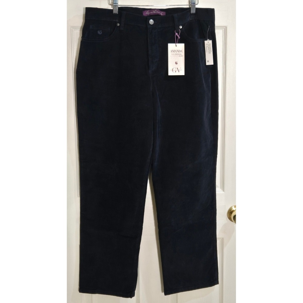 Gloria Vanderbilt Amanda Slimming Jeans Midnight Navy Corduroy 16S 31518691-0VS